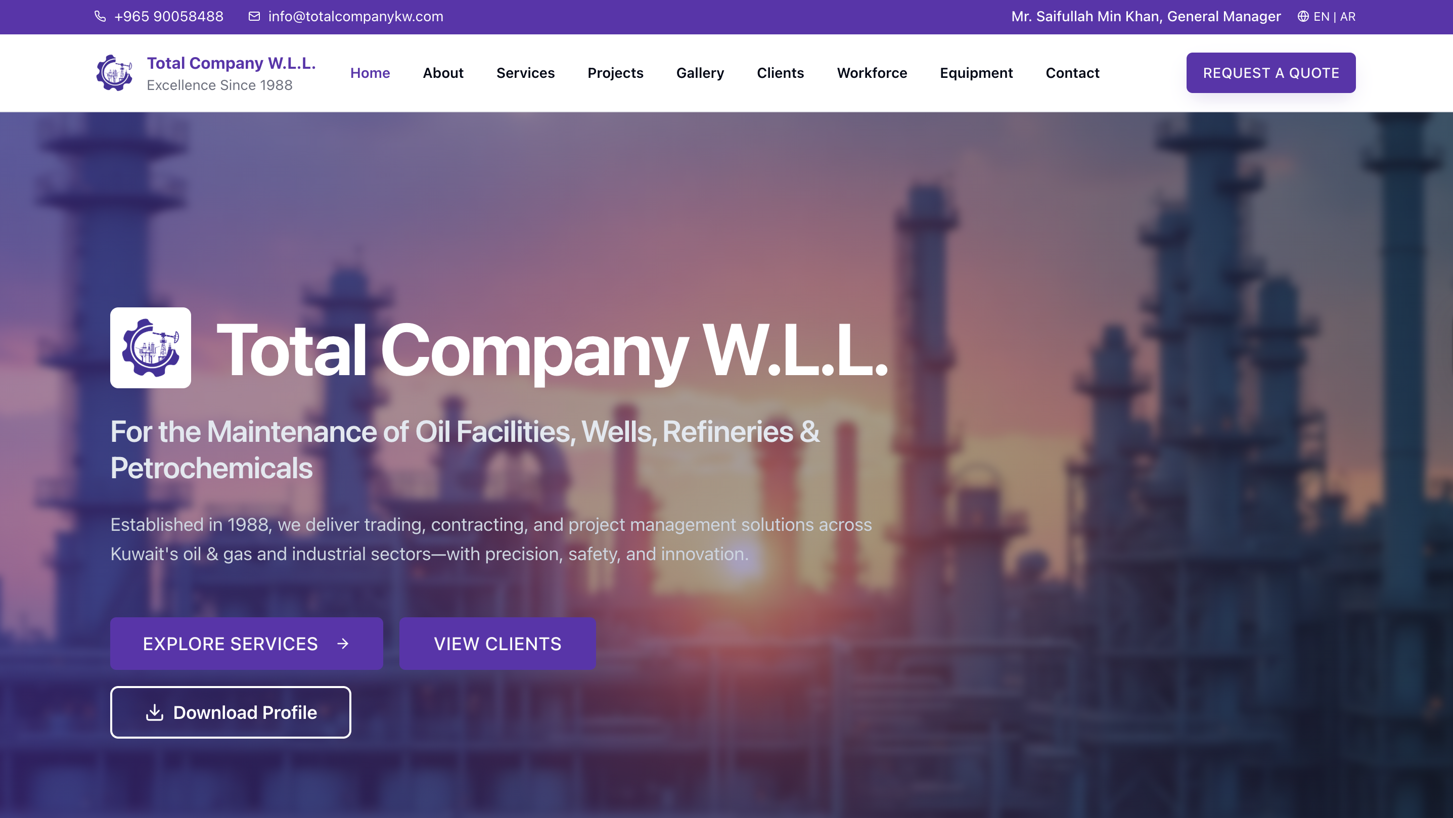 Total Company Kuwait Website